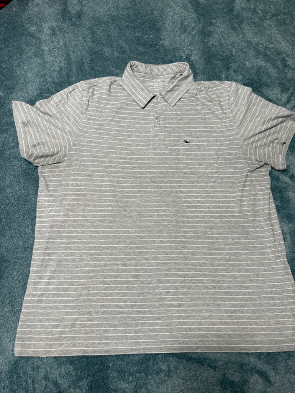 Vineyard vine  Gray Striped Polo Shirt - Men's Casual Tee